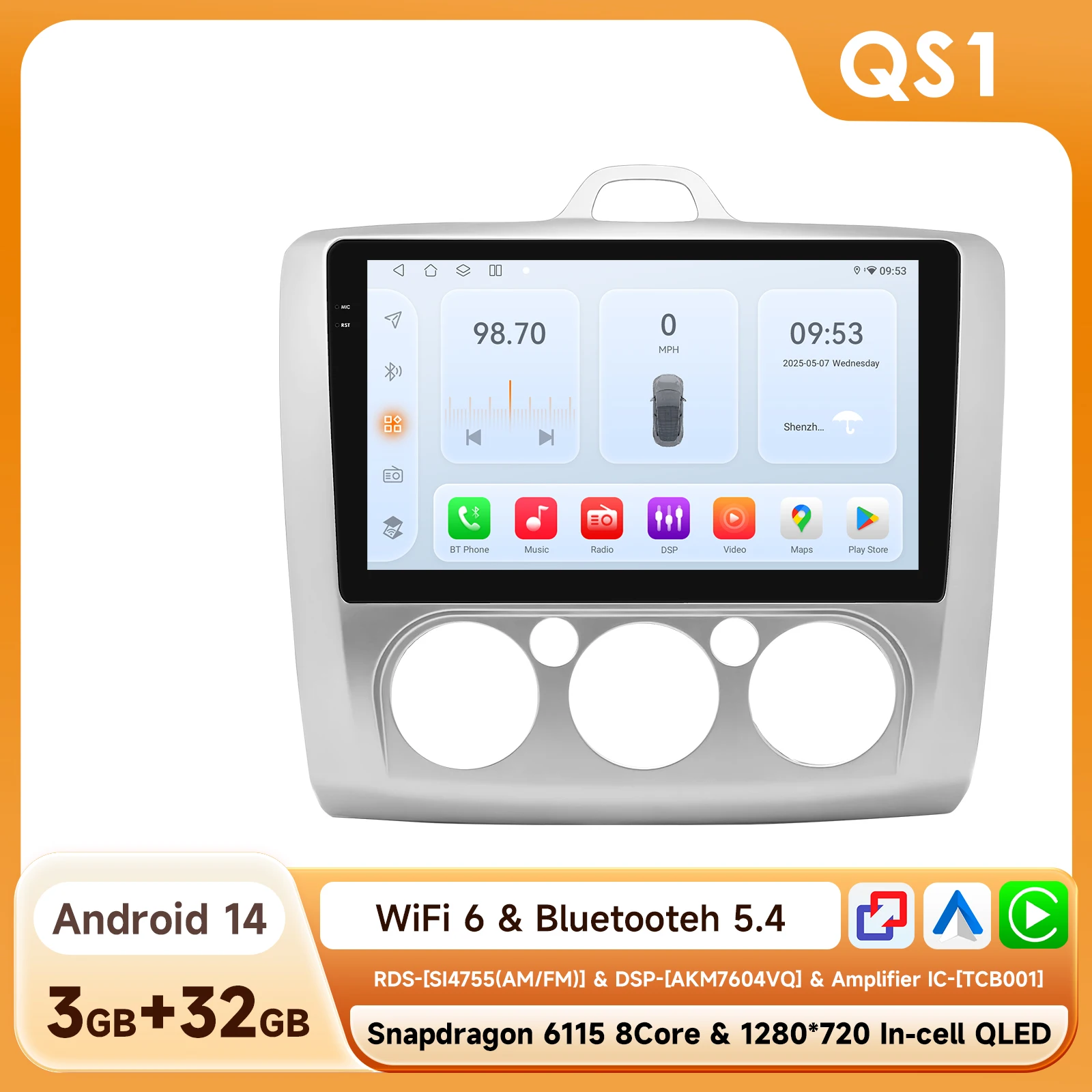 Hizpo Auto Multimedia Speler Voor Ford Focus Exi Mt Mk2 Mk3 2004-2011 Android Auto Carplay Gps 2din Autoradio Octa Core Stereo Dsp