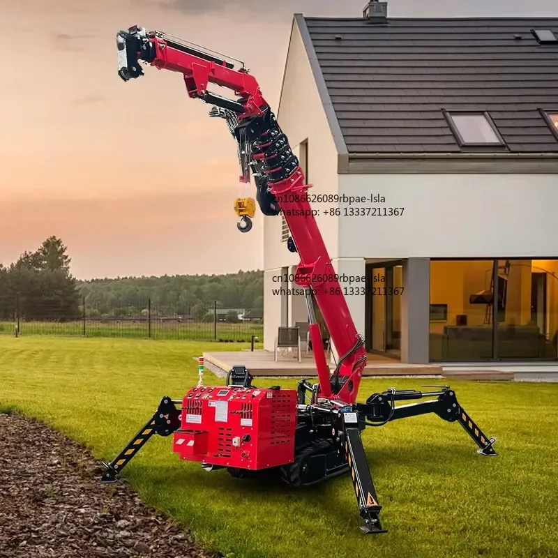 New Design  Crawler Mobile Crane RC Engine Spider Crane With Fly Jib Man Basket Spider Crane