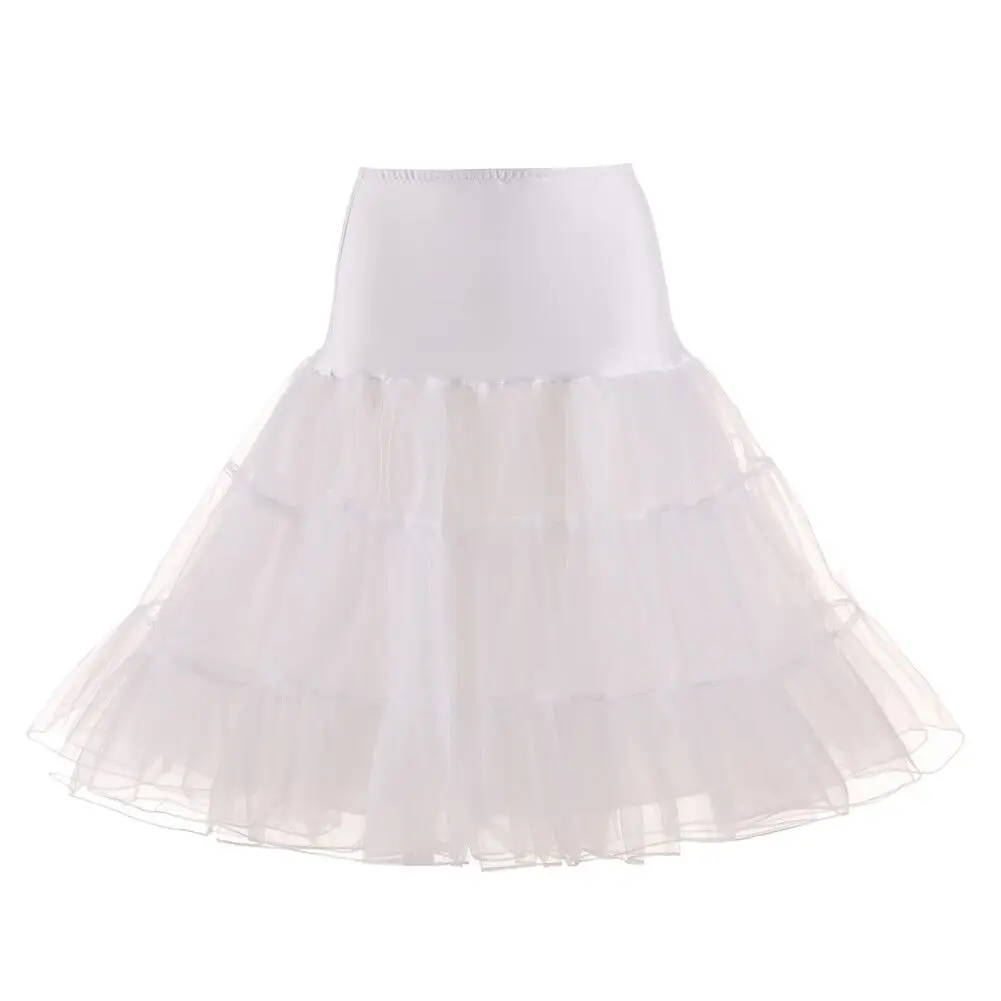 YOUXI Kurzer Tutu Petticoat Krinoline 50er Jahre Swing Vintage Tutu 26" Retro Unterrock Petticoat Fancy Net Rockabilly 4