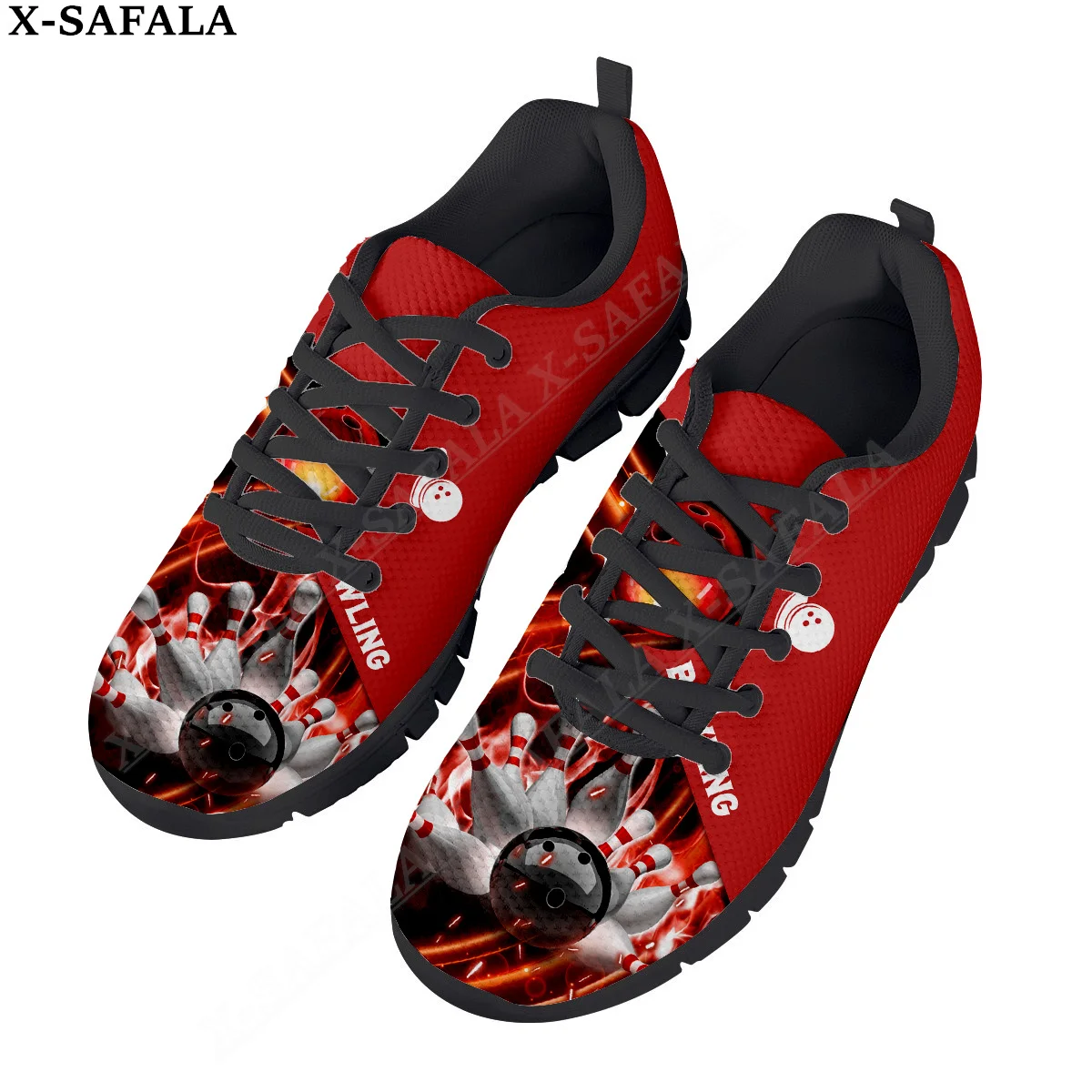 Bowlingspeler Clubprint Heren Casual Basis Dagelijkse Schoenen Ademend Lightweiht Mesh Veterschoenen Heren Dames Sportschoenen-4