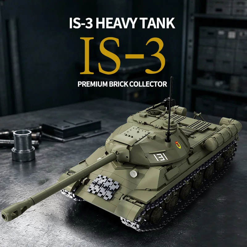 World Military War Ⅱ 1421pcs Soviet IS-3 Heavy Tank Model Builidng Blocks Bricks Set MOC Panzer Kit Toys For Boy Men Gifts