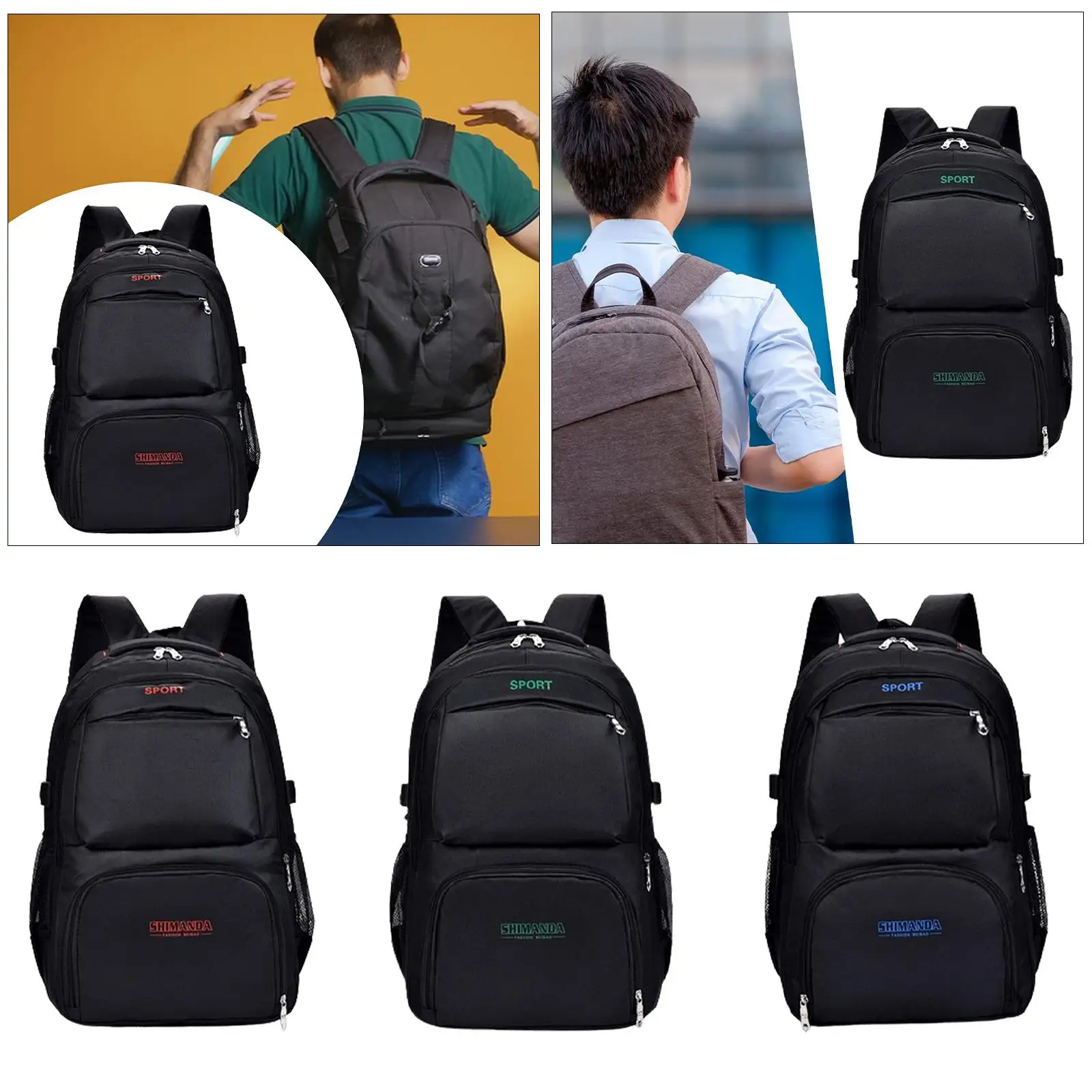 

Laptop Backpack Large Capacity Nylon Multifunctional Casual Computer Bag