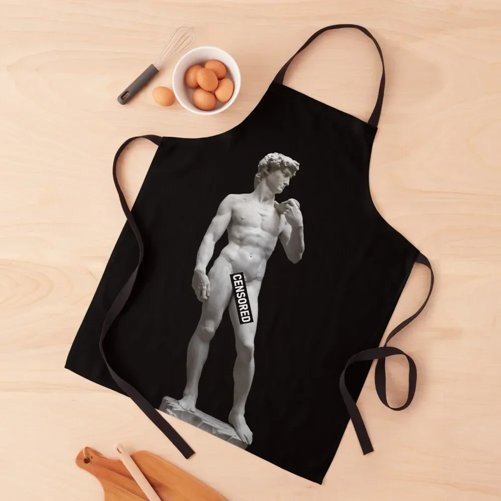 

David - Unnecessarily Large Censored - Statue Apron chef for man For Man Apron