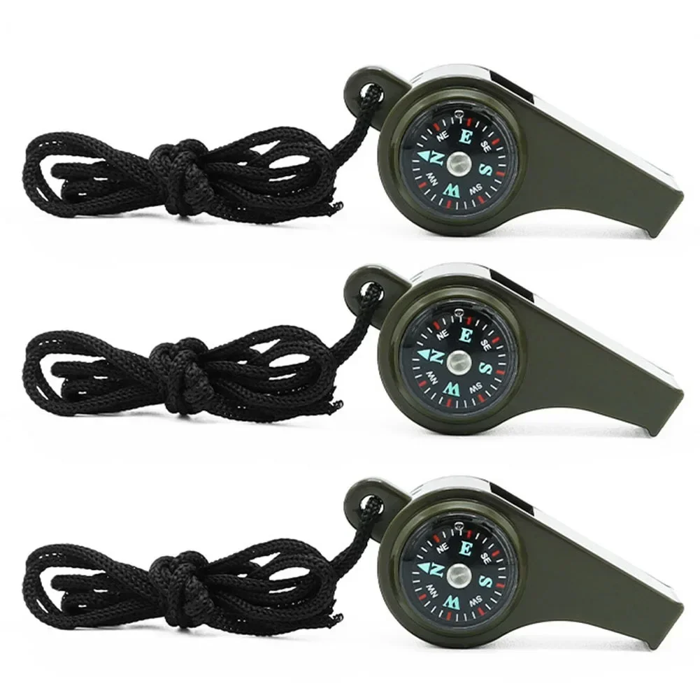 

1/3PC 3 In 1 Field Survival Whistle Com-pass Thermometer Outdoor Multi Function Tools For Outdoor Emer-gency Gear Camping Hiking