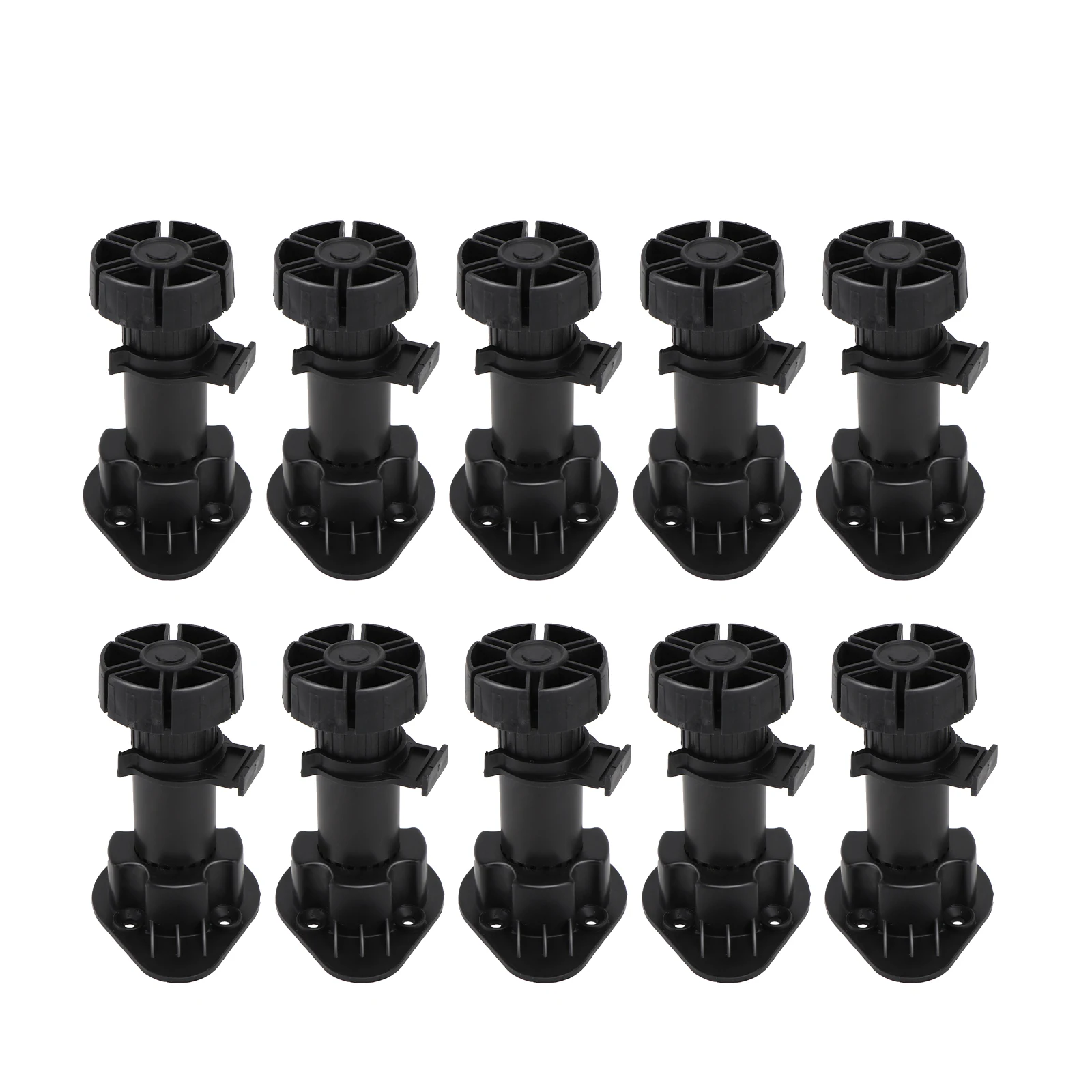 

10 pcs Plastic Cabinet Feet 10Cm Adjustable Furniture Legs 360° Threaded Base Kitchen Sofa Table Support Foot Furniture