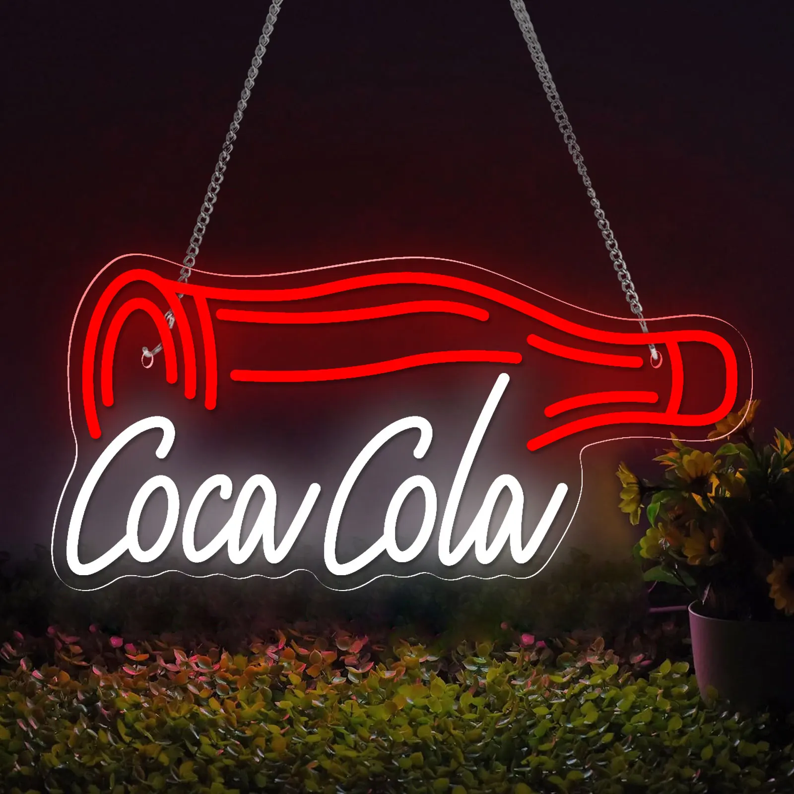 Señal de neón LED de Coca Cola, alimentado por USB interruptor de atenuación, decoración de pared, luz nocturna para Bar, hombre, cueva, RoomParty, Club, regalo de cumpleaños de Navidad