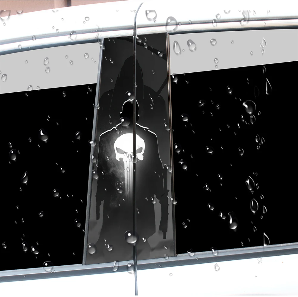 Terrible Punisher Skull Car Stickers Auto B Pillar Waterproof Decoration Cover Scratches Sunscreen Car Doors Pillar Vinyl Decals - Image 4