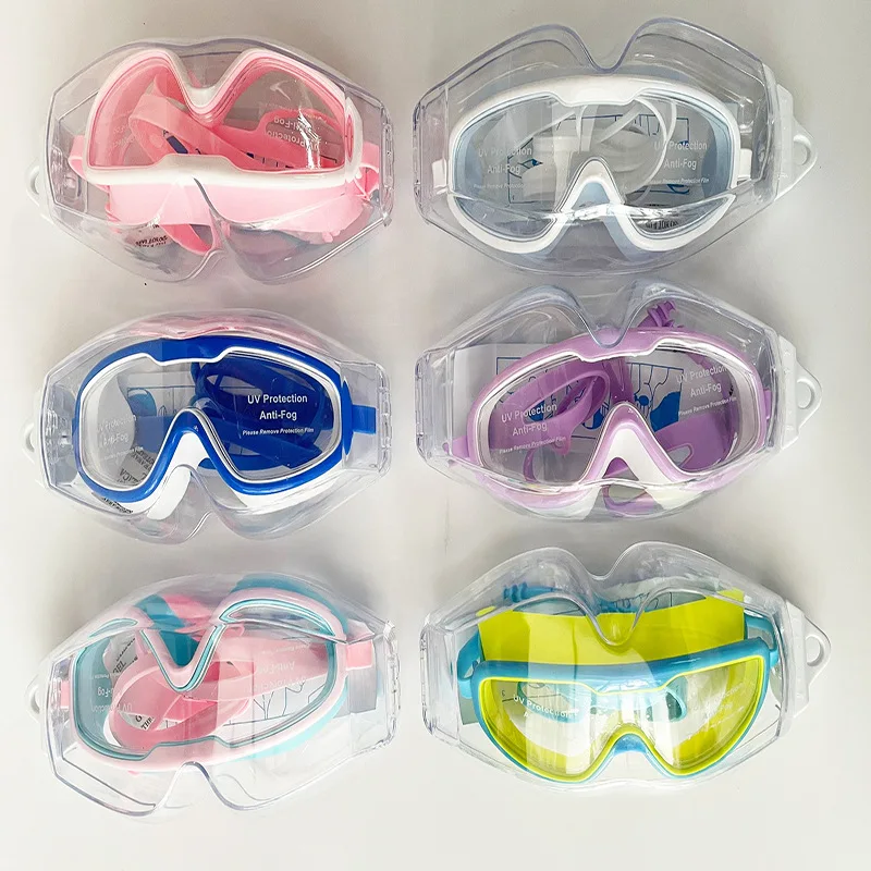 

Children's Swimming Goggles, Large Frame High-Definition Anti Fog And Waterproof Diving Goggles, Water Park Shower Goggles
