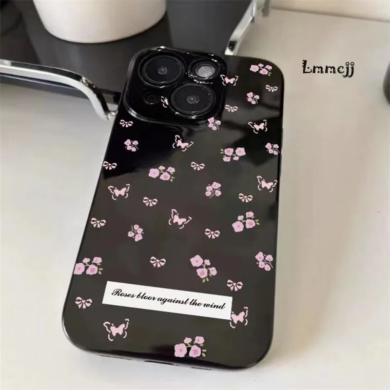 

Lmmcjj INS Butterfly Phone Case For iPhone 13 Mini 12 11 14 Plus 15 Pro Max Se 2020 XR X XS 7 8 Silicone Phone Cover iPhone Case