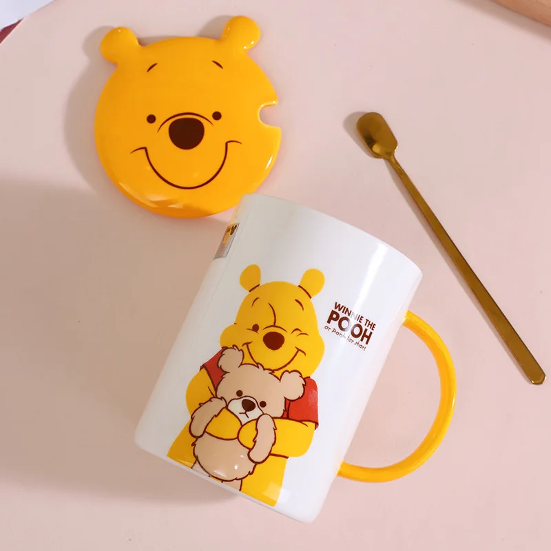 Anime Cartoon Pooh Bear Creative Ceramic Mug 500ML Coffee Cup Ceramic Milk Cups Drinkware Water Cup Gift Box