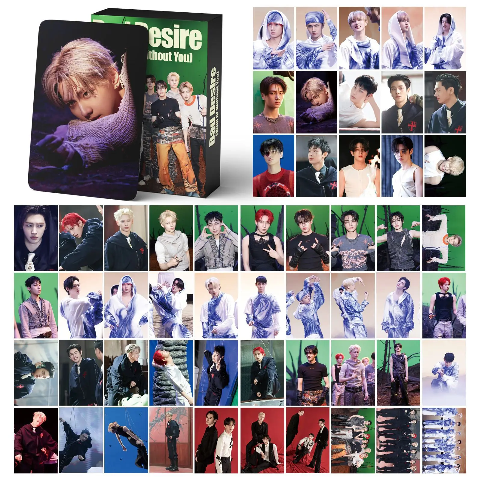 

55 Idol Boy Group BAD DESIRE Cards, Celebrity Photo Cards, Fan Collection Cards, LOMO Cards, Support Gift Cards
