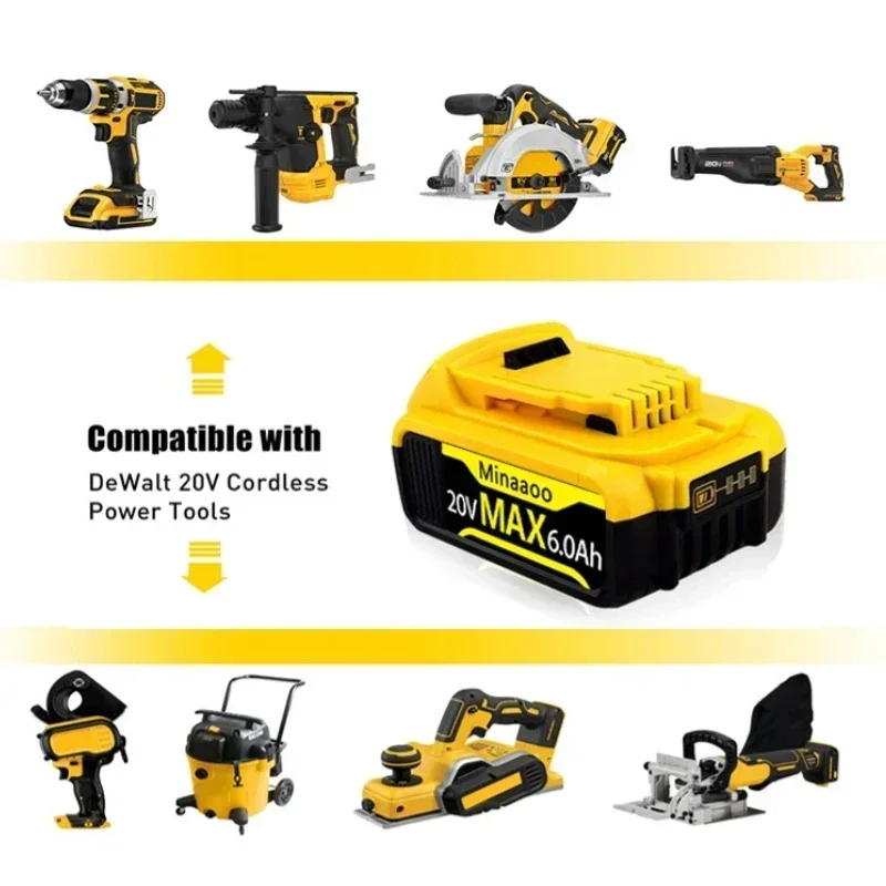 

Original DCB200 20V 8000mAh Lithium Replacement Battery For Dewalt 20V DCB184 DCB200 DCB182 DCB180 DCB181 DCB182 DCB201 DCB206