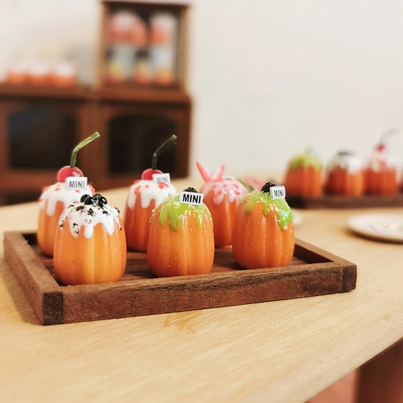 4 Stuks 1/12 Poppenhuis Simulatie Mini Cake Dessert Model Pop Thuis Keuken Voedsel Decoratie Poppenhuis Micro Scène Foto Props