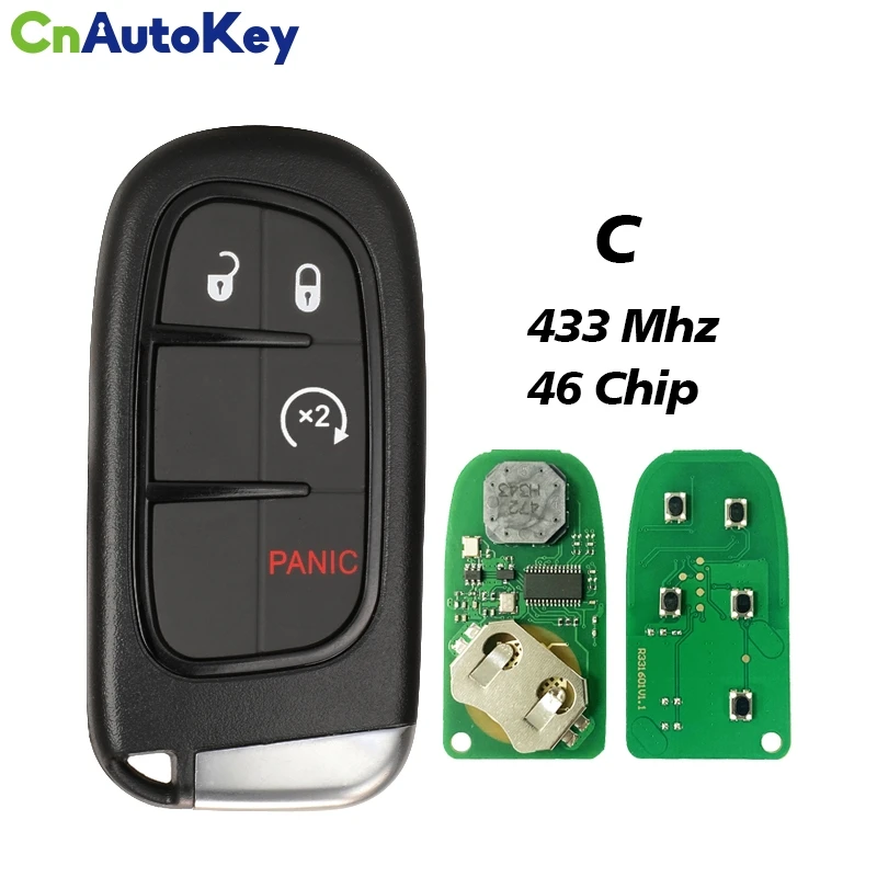 CN087059 FCC GQ4-54T 46 Chip 433Mhz Remote Pickup Car Key For Dodge Ram 1500 2500 3500 2014-2018 Keyless 2/3/4/5 Button No Logo