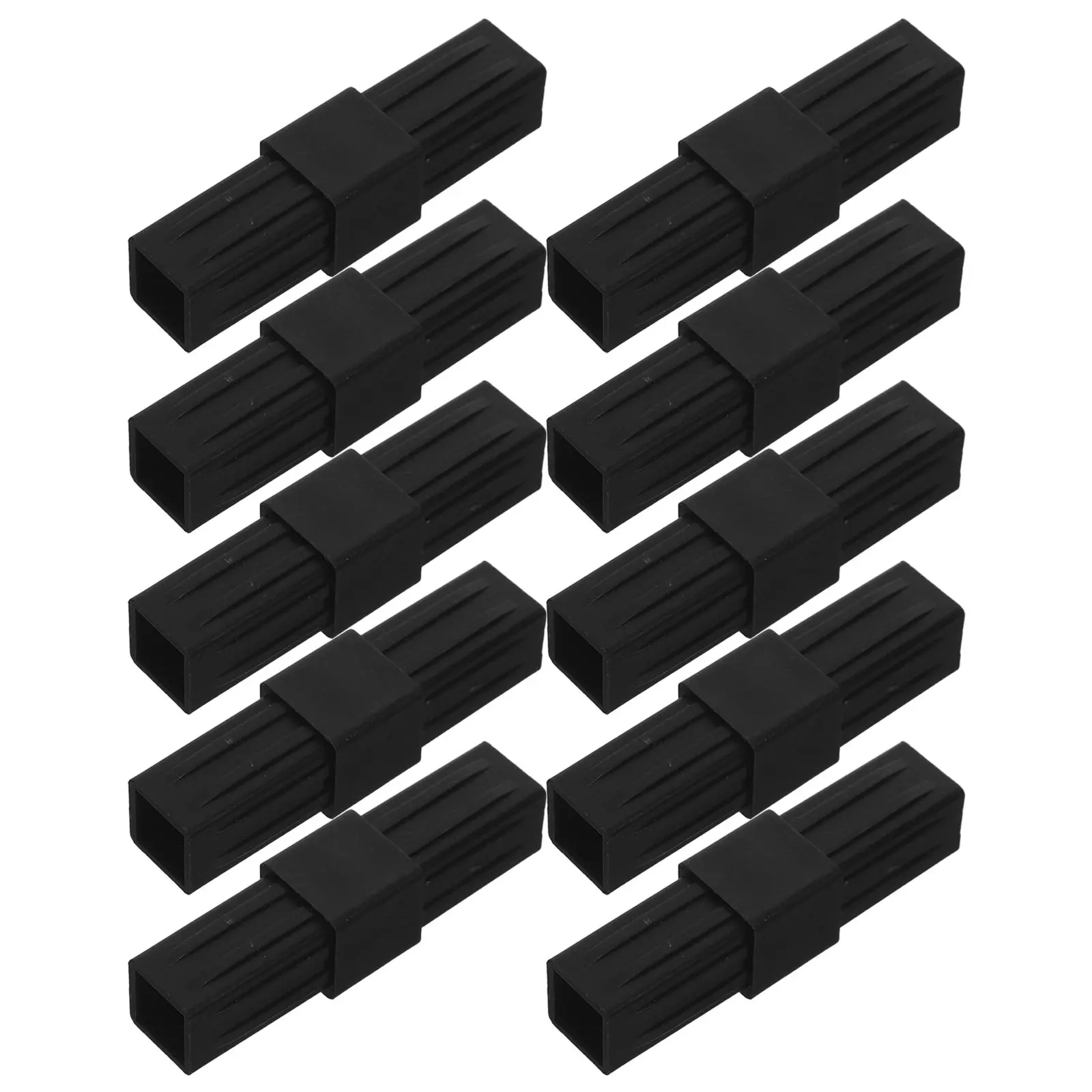 10Pcs Air Conditioner Tube Connector Heavy-Duty Plastic Square Tube Coupler for 20x20mm Tubing Straight Structural Ribbed Insert