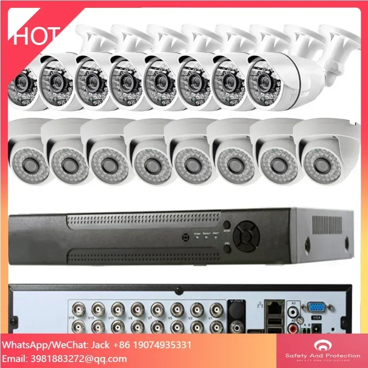

Factory Security CCTV System Analog Camera 16pcs Set 16 Channel DVR Kit 16CH HD Video Recorder