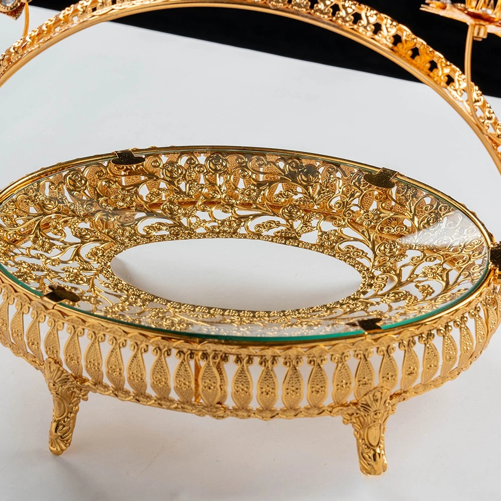 European Glass Fruit Bowl Elegant Home Decor Living Room Centerpiece Nut Dish Luxury Serving Tray view 3