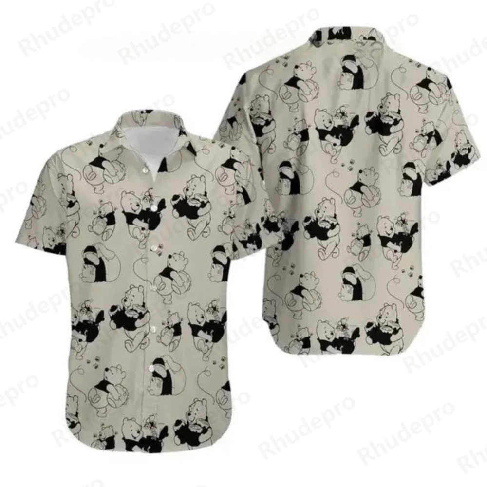 Disney New Winnie The Pooh Hawaiian Shirt Inspired Men's Button Down Short Sleeve Shirt 2025 Hawaiian Shirt Casual shirts
