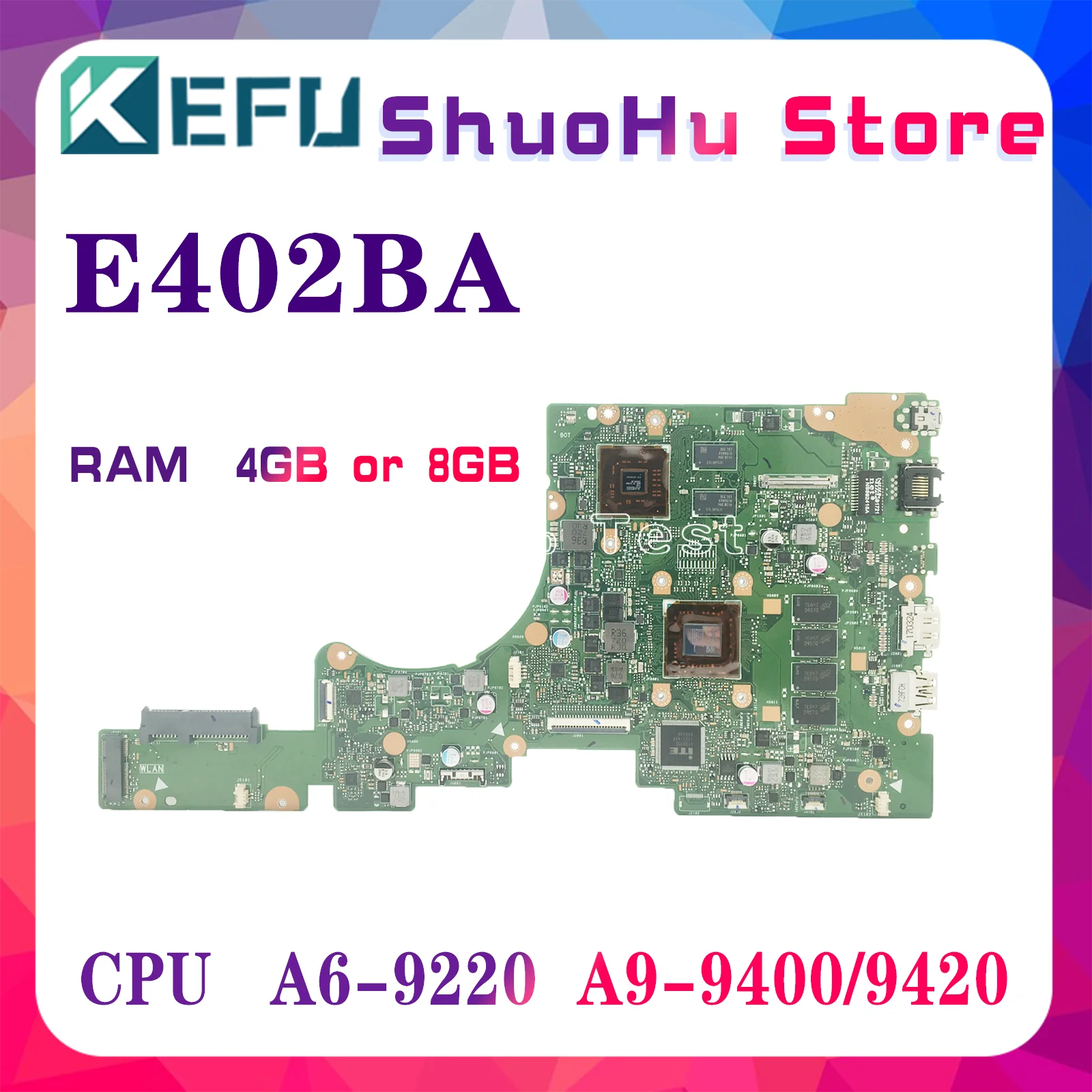 

KEFU Mainboard E402BA L402BA X402BP F402BA E402BP F402BP L402BP X402BA Laptop Motherboard AMD A6-A9-CPU 4GB/8GB-RAM UMA/PM