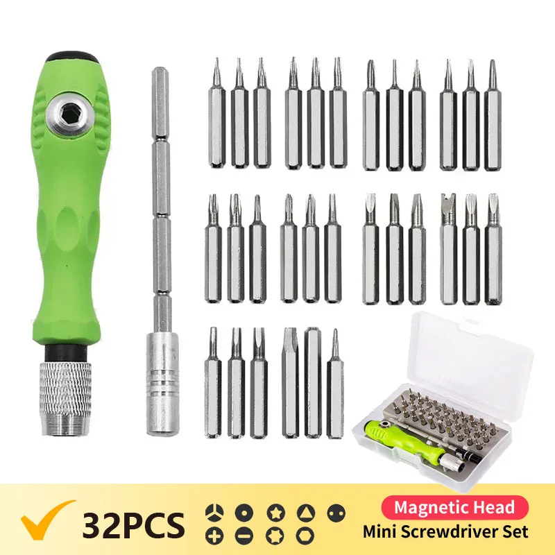 32PCS Screwdriver Mini Set Precision Magnetic Position Phone iPad Camera Repair Tool Torx Screwdriver Special Hex Pozidriv