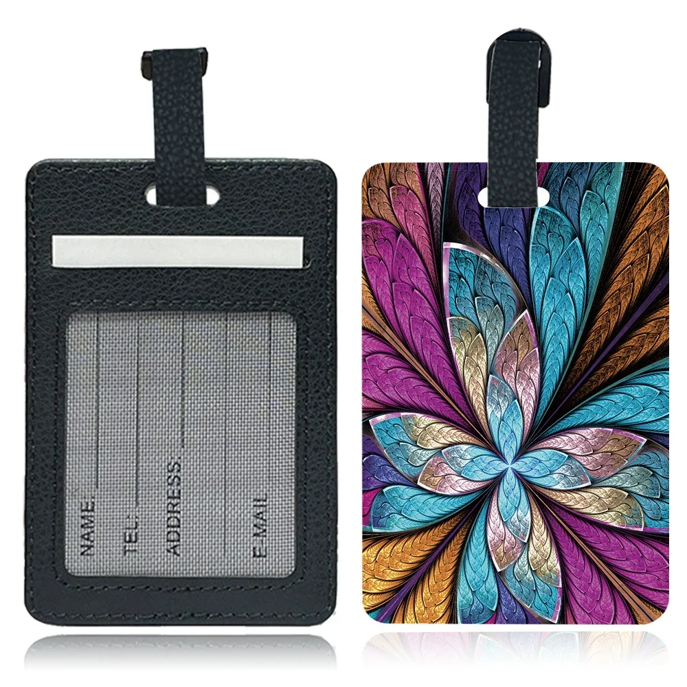 Travel Luggage Tag Pass Portable Pu Personalized Luggage Tag Travel Baggage Boarding Tag ID Name Address Butterfly Pattern