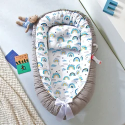 Portable Baby Cribs Removable and washable portable pressure proof crib middle bed Baby Furniture Baby pillow travel crib