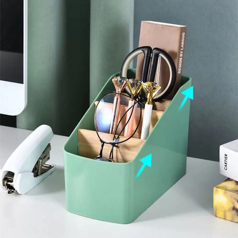 Durable 4 Grids Remote Controller Storage Box Cosmetic Storage Multifunction Living Room Organizer Plastic Desktop Storage Box