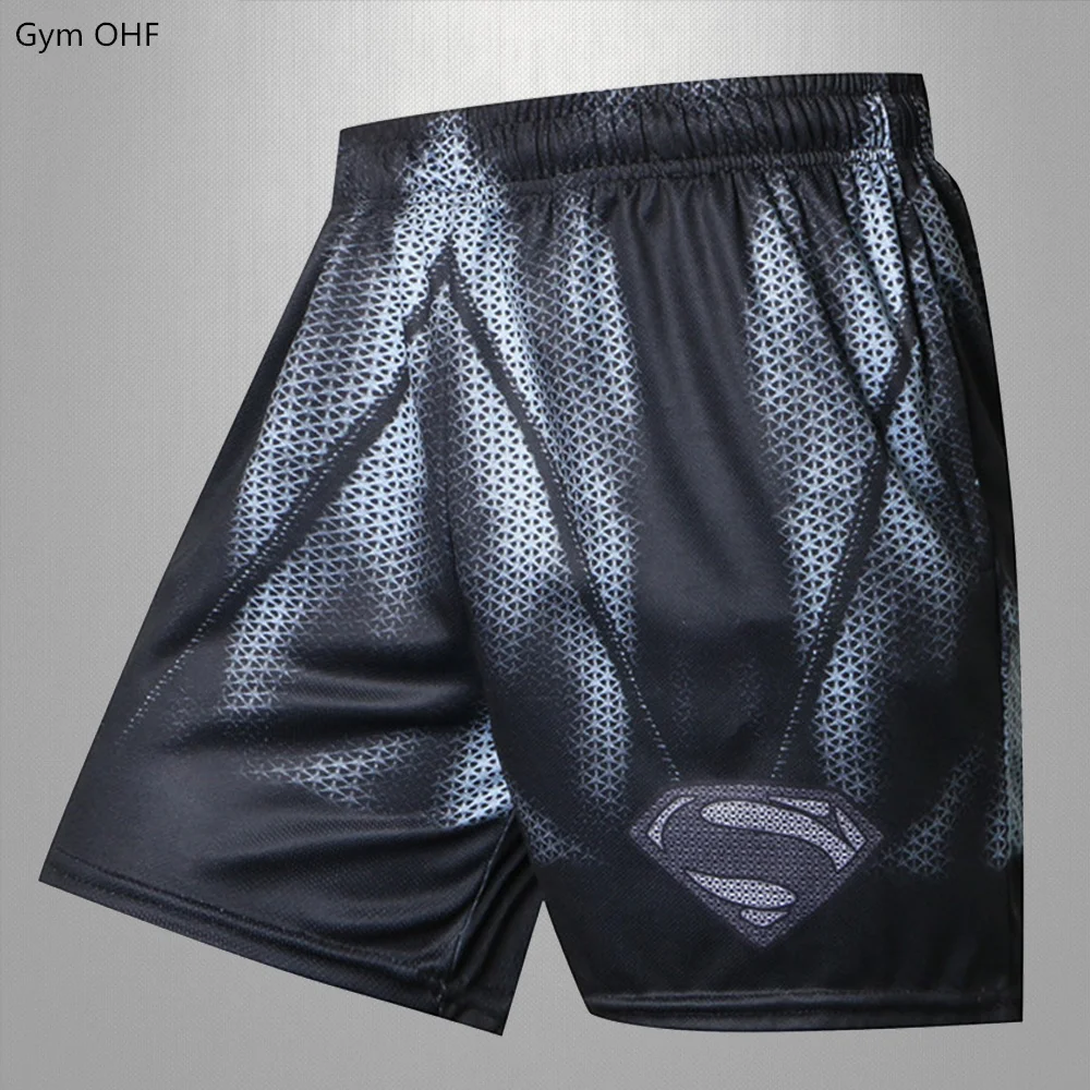 Breathable Quick Dry Men Shorts Casual Superhero Movie 3D Printed MMA Running Shorts Men\'s Zip Pocket Causal Summer Short Pants