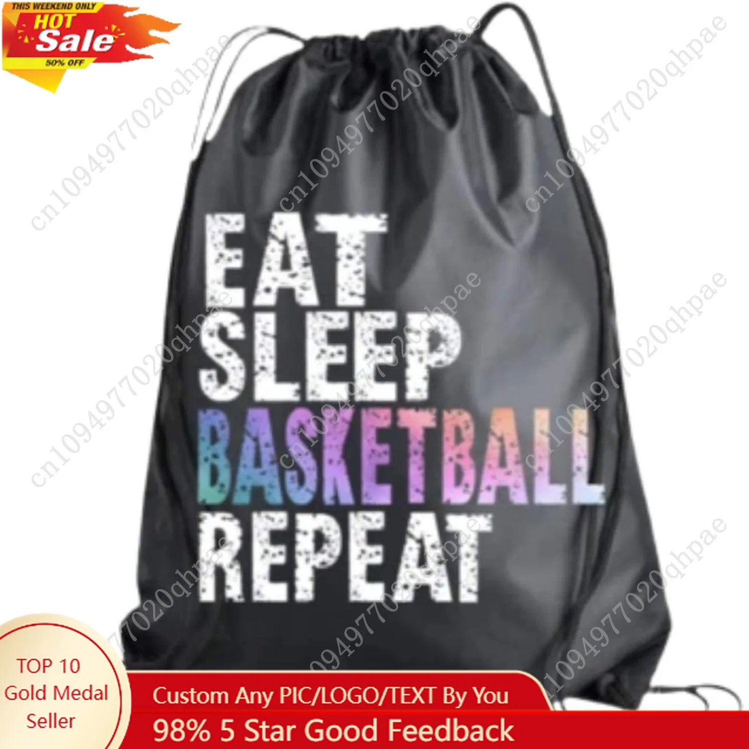 

Sportybella Drawstring Bag – Backpack for Sports Lovers, Lightweight Cinch Sack for Girls, Gift for School, Sports & Travel (Bas