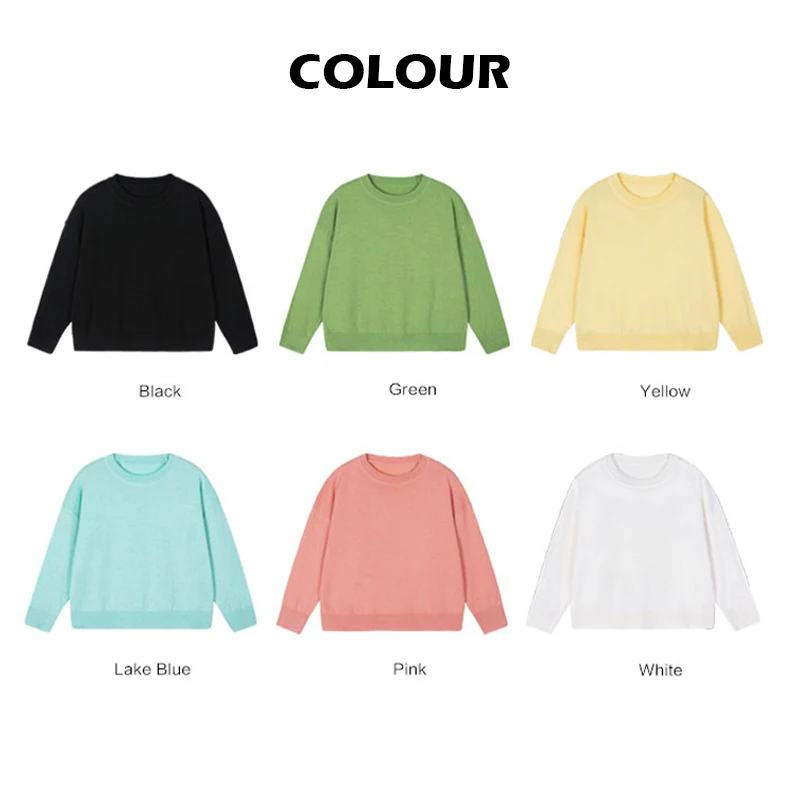 Autumn Girls Candy Colored Sweatshirts Children Fashionable Long Sleeved T-shirt 2-10 Years Old Girl Solid Color Pullover