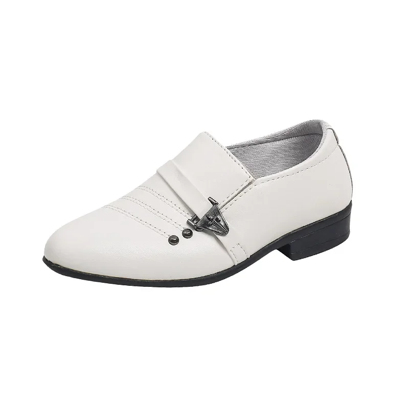 Zapatos Mary Jane para niños, mocasines de cuero sin cordones, color negro, a la moda, para fiestas y espectáculos de boda, novedad