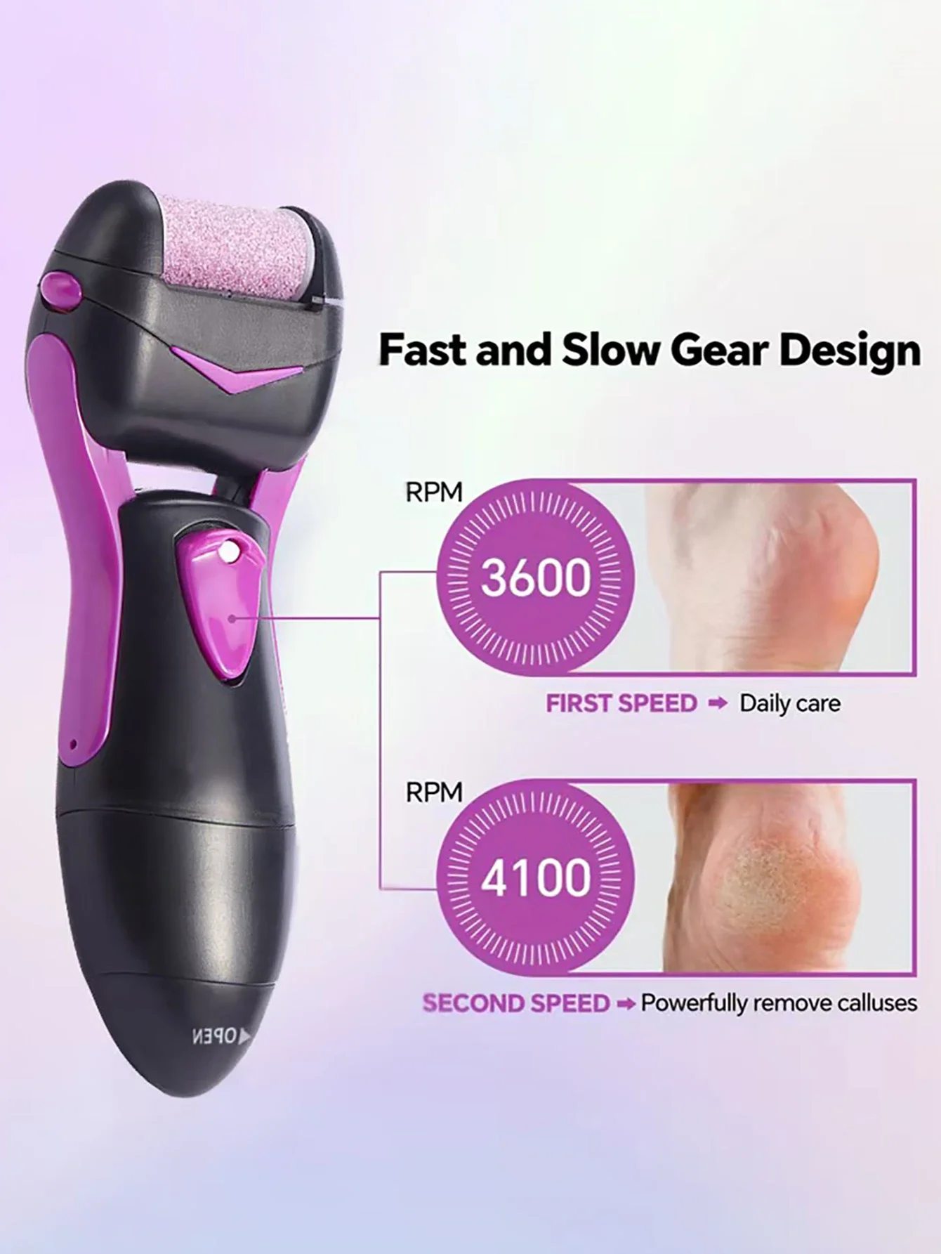 Electric Foot File Home Use Callus Remover Smart Foot Dead Skin Grater Portable Foot Scrubber for Healthy Soft Feet