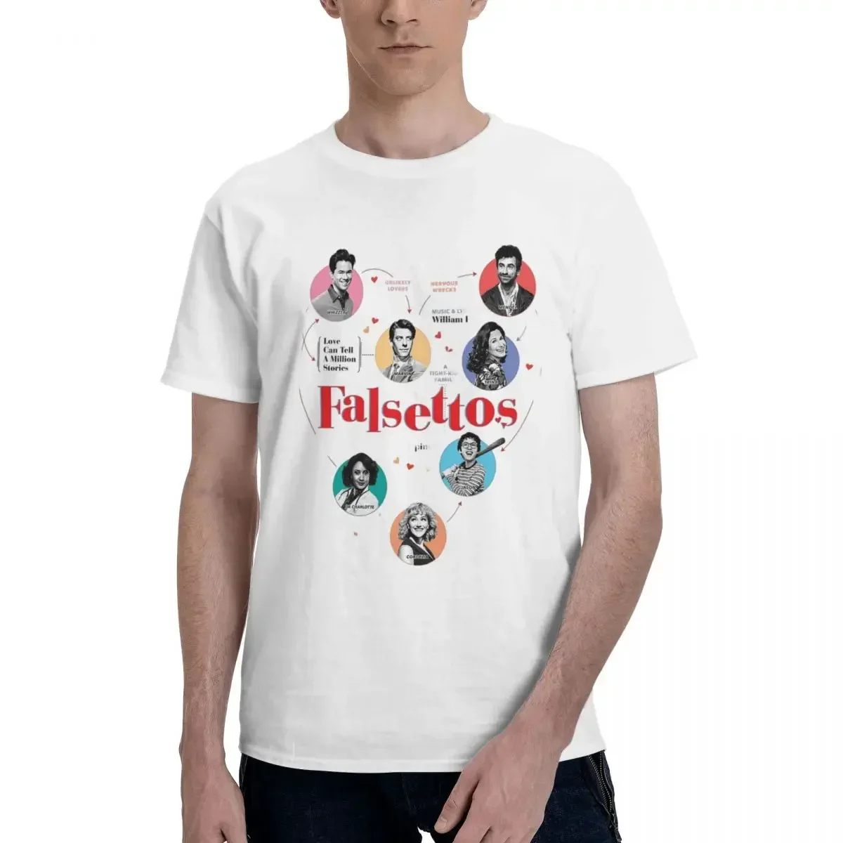 Falsettos 2016 Poster 100% Cotton T-shirt Men's Oversized T Shirts Men Round Neck Short Sleeve S-6XL