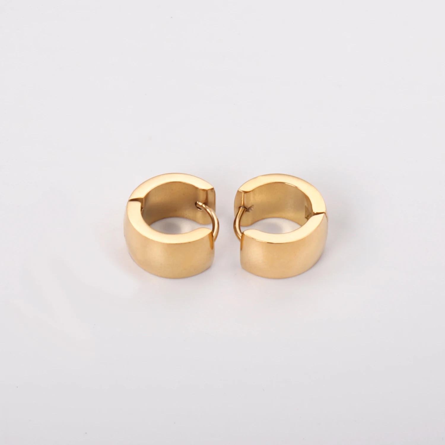 LUXUSTEEL Round Shape Metal Hoop Earrings Geometry Stainless Steel Stud Earrings for Women Girls Texture Ear Jewelry