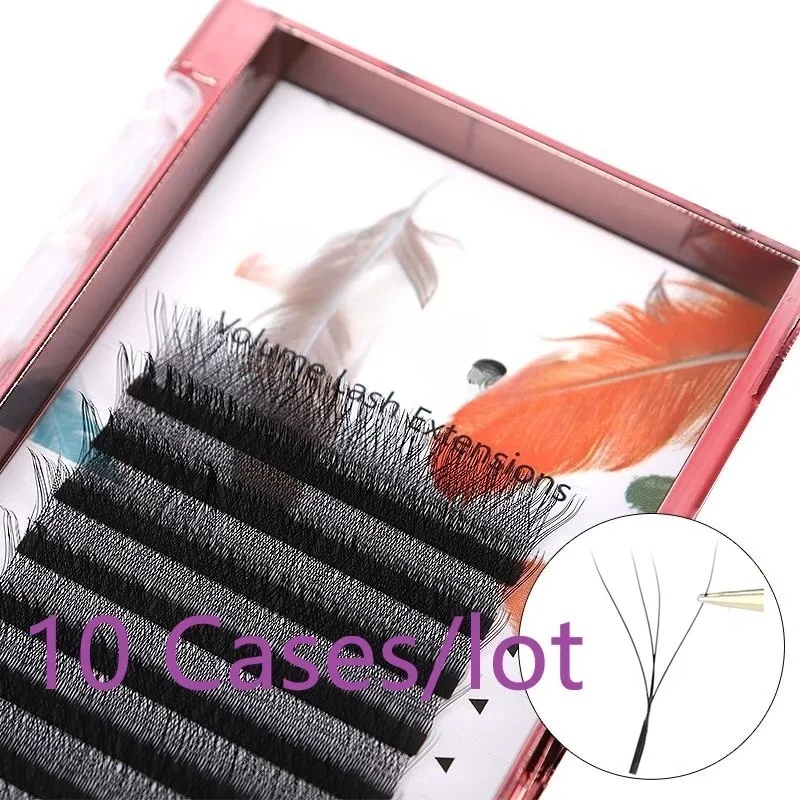 MARIA 10 Cases 4D W Shaped Beam Eyelash Extensions Easy Fan Volume Lashes Private Label Wholesale Clusters Makeup Faux Lashes