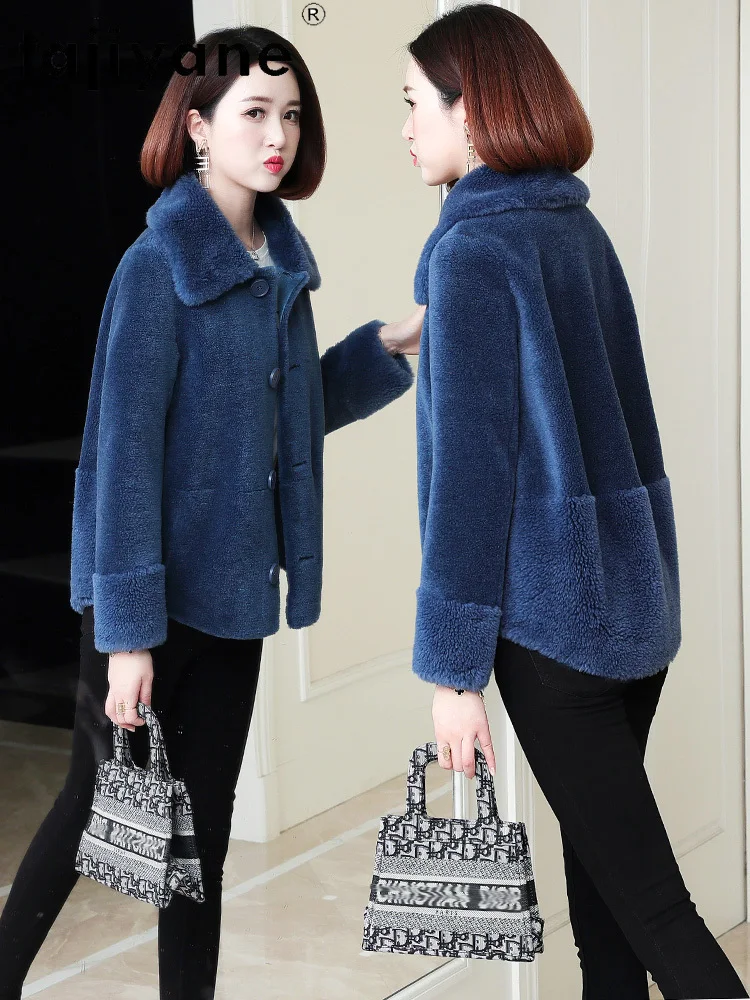 TAJIYANE 100% Cappotto di Lana Donna Casual Tosatura Delle Pecore Giacca Corta Premium Capispalla Delle Signore 2025 Donne di Inverno Vestiti ropa mujer