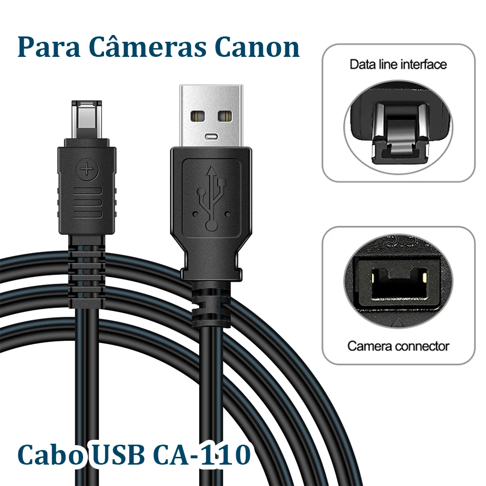 CA110 USB Cable for Canon Camera Charging, Compatible with VIXIA HF M500,M52,R60,R50,R32,MINI; LEGRIA HF R28,R46,R60,MINI Camera