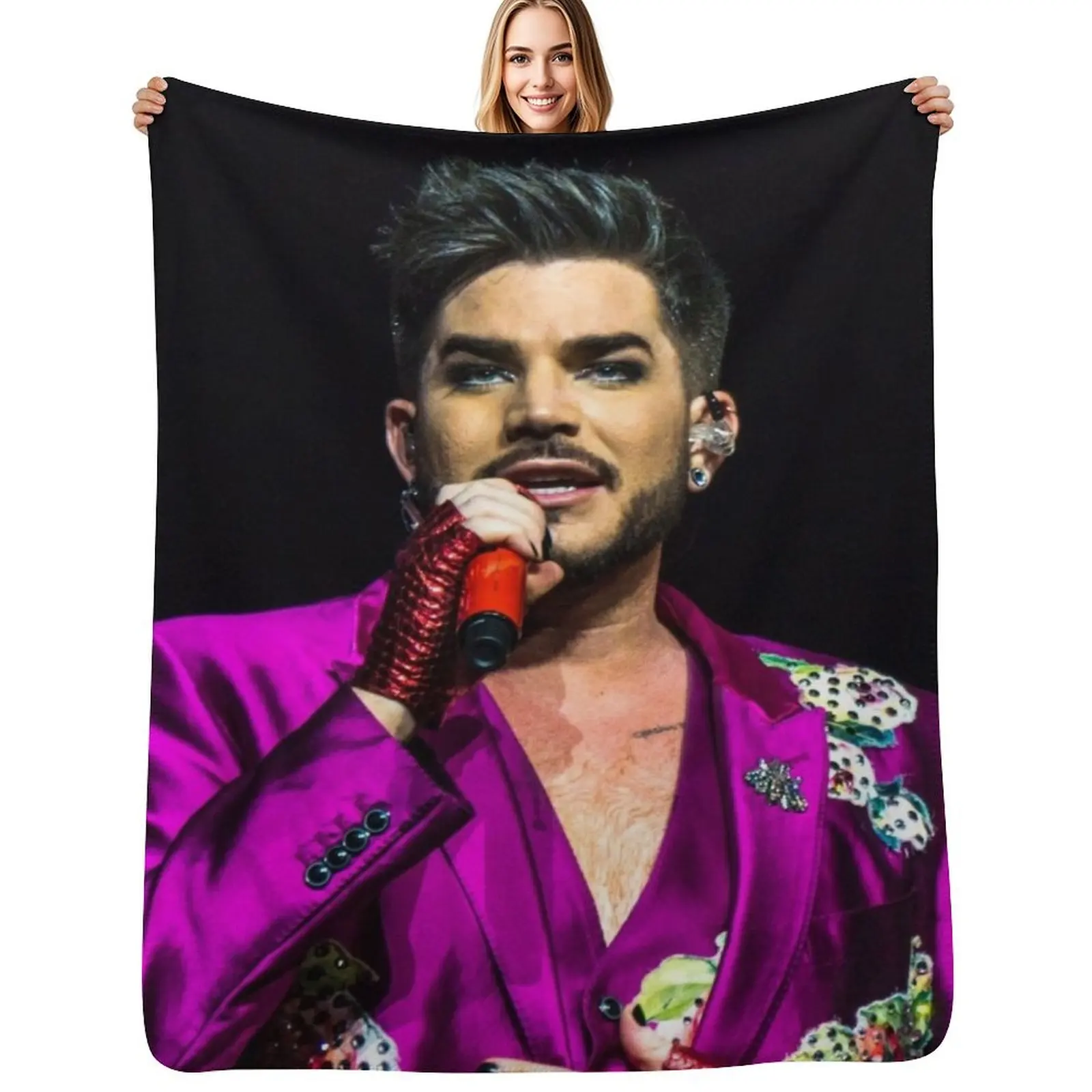 

Adam Lambert Throw Blanket Plush christmas decoration Flannel Giant Sofa Blankets