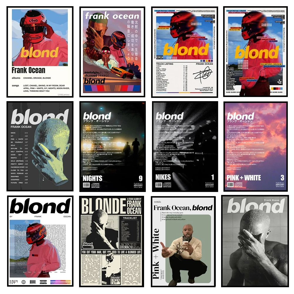 

Hip Hop Artist Frank Ocean Art Poster, BIOND Music Album Cover Printing Canvas Art, Used for Room Wall Decoration, Frameless
