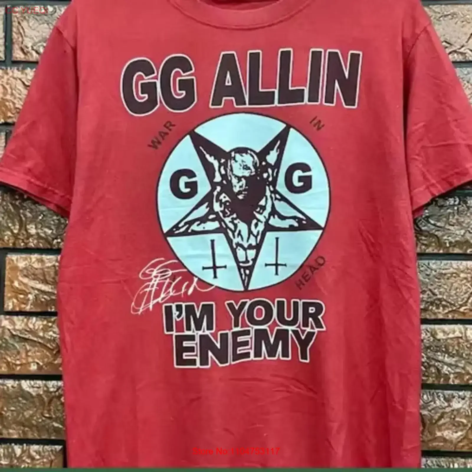 New GG Allin Singer T Shirt Popular Men S 234XL FL0486 vintage Washed streetwear designer clothes fashion Comfortable