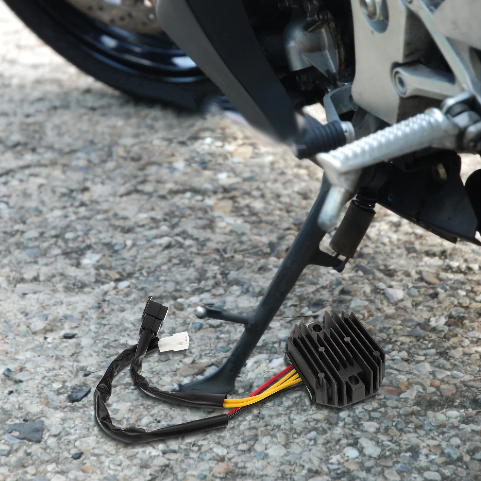 

Universal Motorcycle Regulator Rectifier Voltage Stabilizer Kit Durable Metal Plastic Design Adjustable Voltage For Scooters