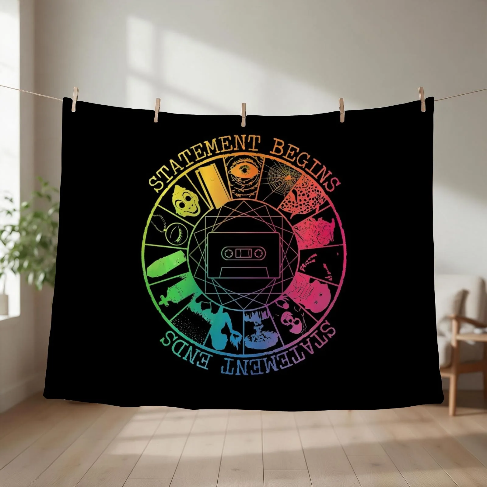 STATEMENT BEGINS OR STATEMENT ENDS RAINBOW COLOR Throw Blanket Baby Large Sofa Flannel Blankets