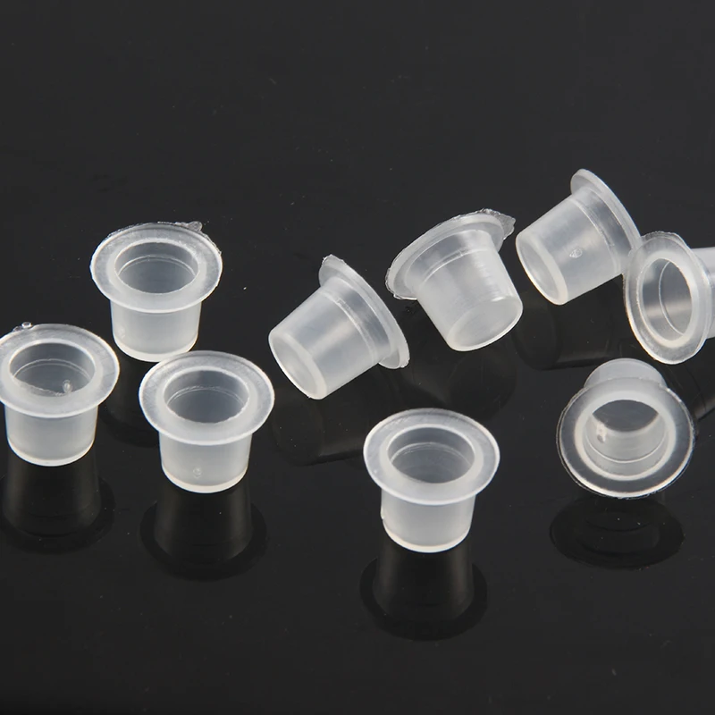 CJMIO 100/1000pcs Disposable Microblading Tattoo Ink Cups S M L Plastic Permanent Makeup Pigment Clear Holder Container Cap