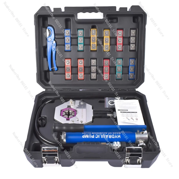 Hardware tools hydraulic hose crimping tool ac hose crimping tool manual ac hose crimper with 7 sets of crimping heads