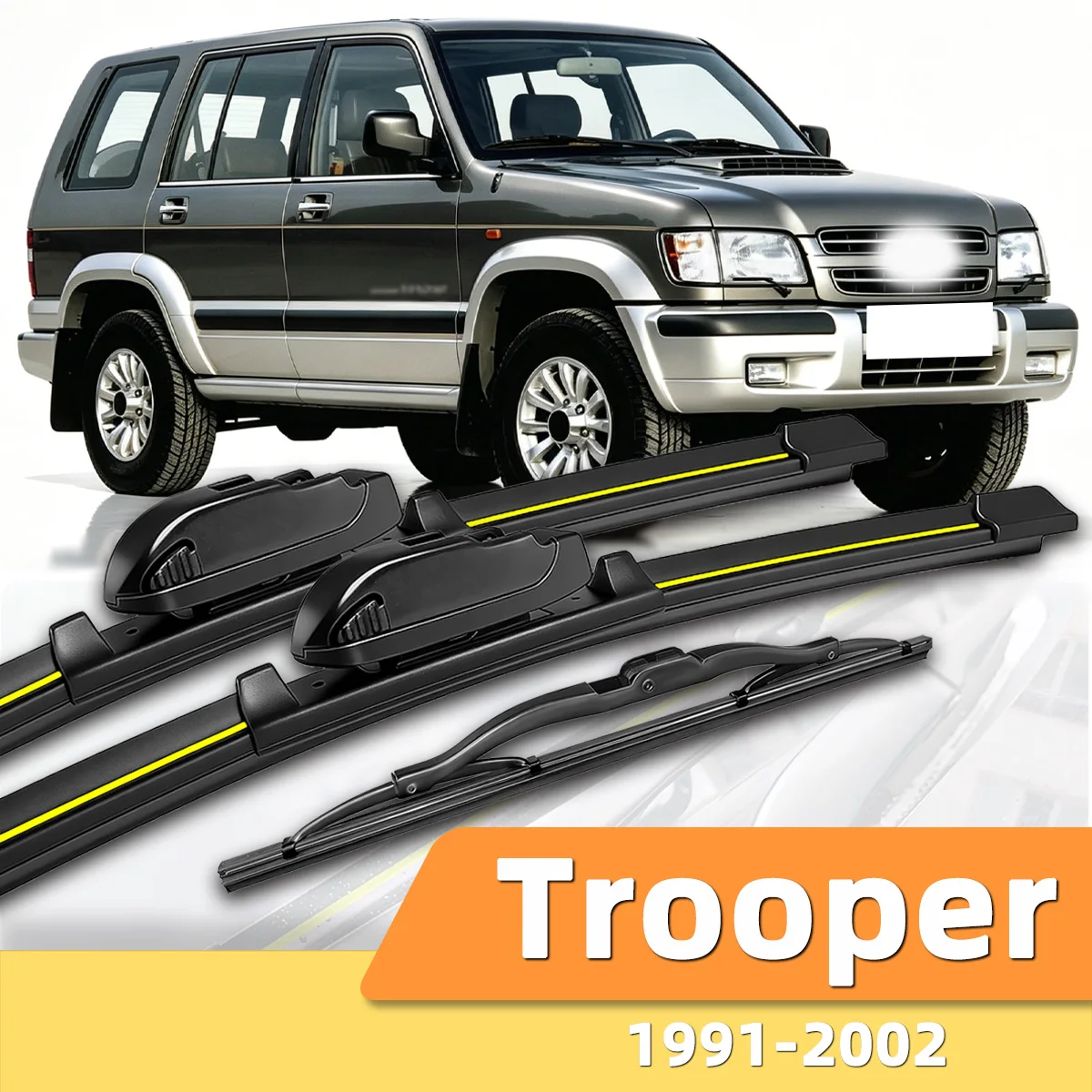 Geeignet für Isuzu Trooper 1991–2002. Vordere und hintere Scheibenwischer. Langlebiges Zubehör für Autoscheiben. 1993, 1995, 1999, 2001.