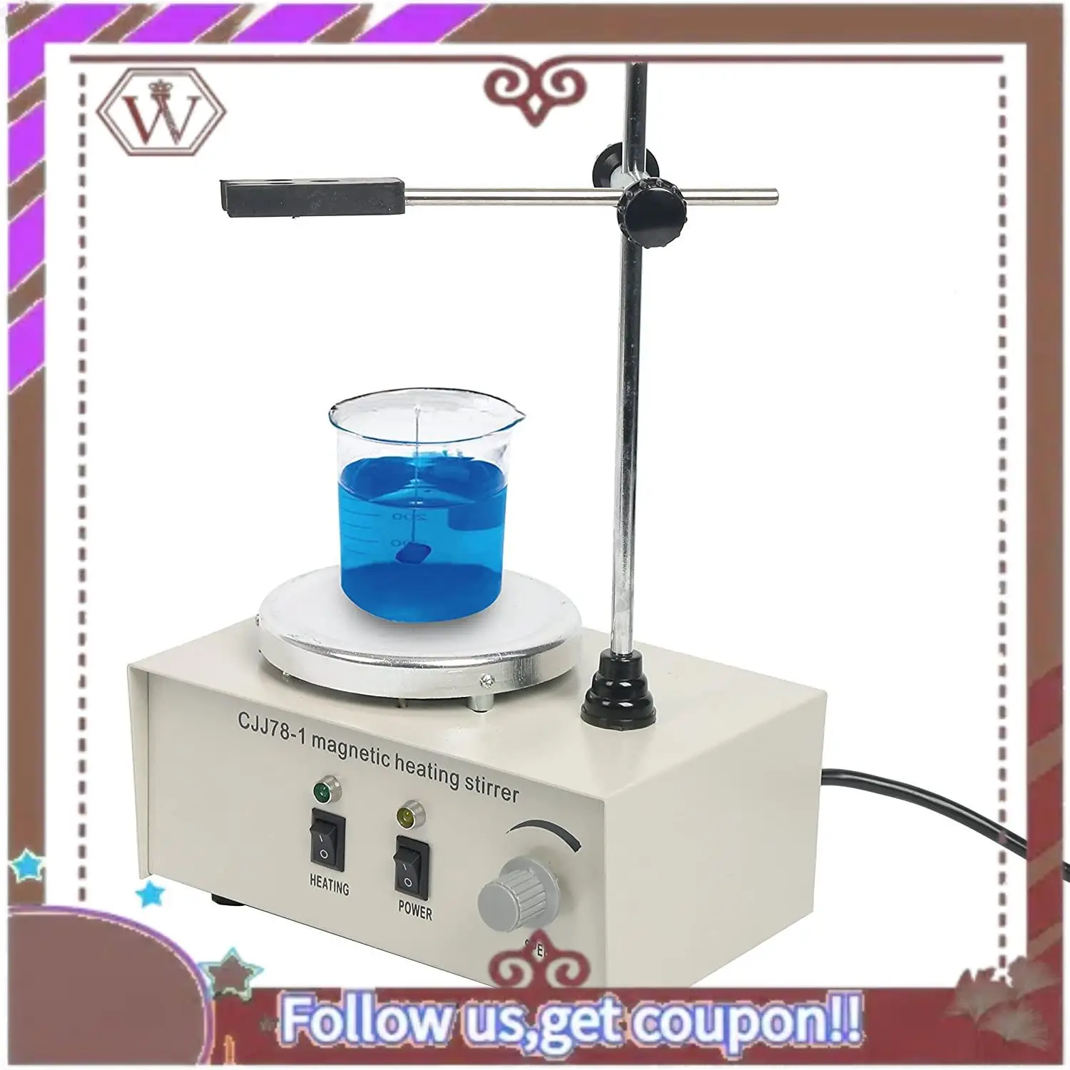 

ABBG-220V Heating Magnetic Stirrer Lab Mixer Machine 78-1 Hotplate Magnetic Stirrer Lab For Stirring 1000Ml EU Plug