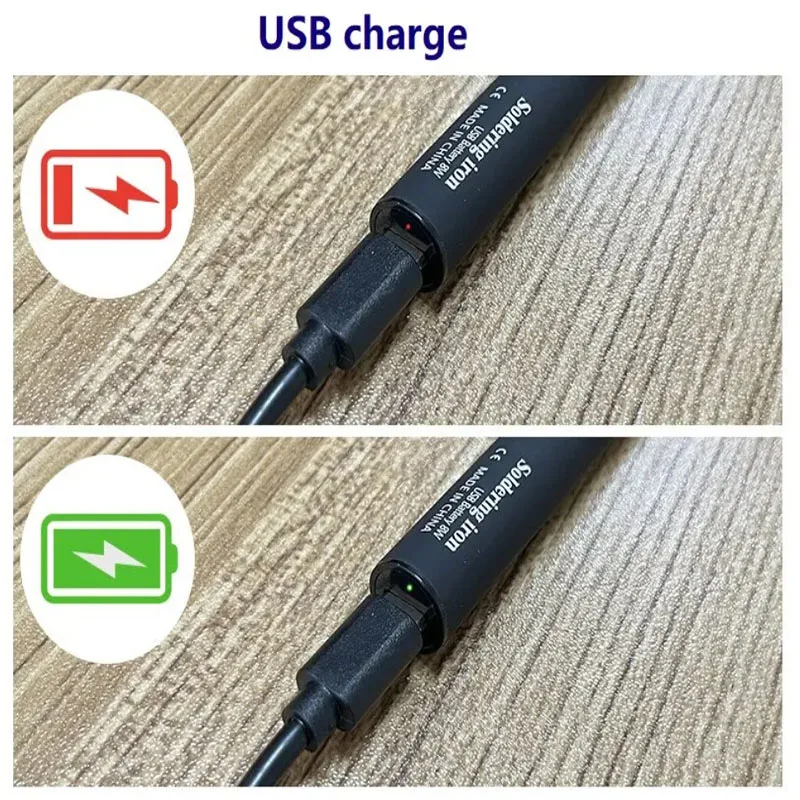 Penna per saldatore a batteria portatile USB 5V 8W Kit a 3 punte alimentato elettrico ricaricabile e regolazione della temperatura