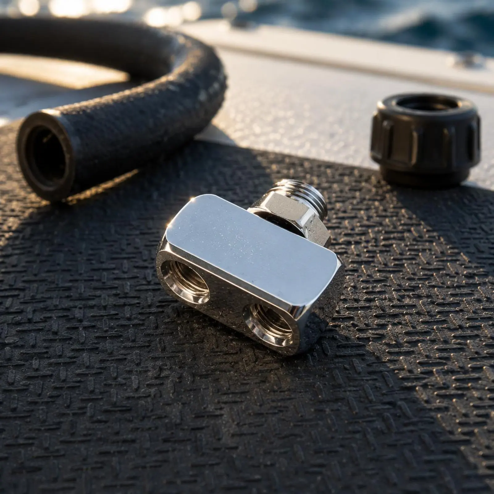 3/8-24 Tee Adapter Compact Single to Two Splitter 3/8-24 Hose Adapter Corrosion Resistant Diving Gear Lightweight for Divers