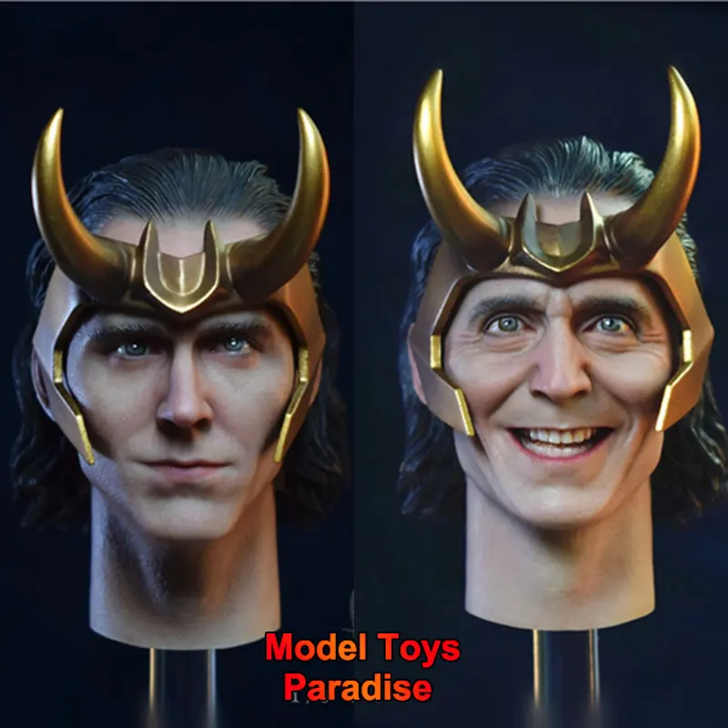 BY-ART BY-T10 1/6 Men Soldier Loki Head Carving The God of Lies Smiling Face/Serious Head Sculpt Fit 12inch Action Figure Body