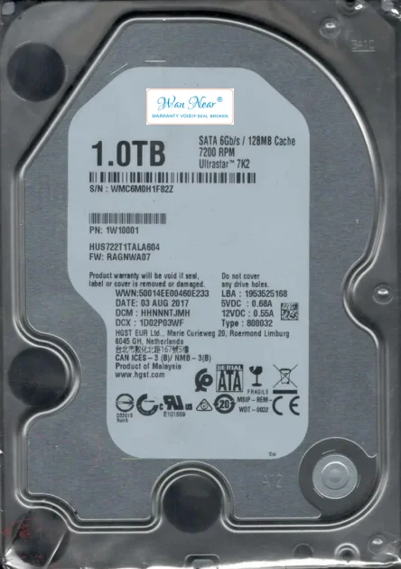 

Для HUS722T1TALA604 1TB 7200 128M 1T 3,5